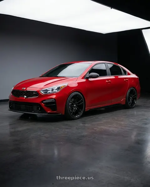 2020 Kia Forte GT with P51 Wheels 101RF 5X114.3 20x10 +35 Gloss Black wheels