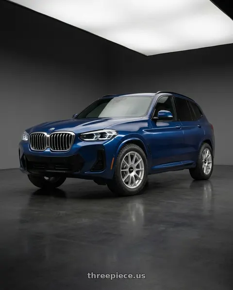 2023 BMW X3 with Rotiform 1PC R170 DTM 5X112/5X120 20X8.5 +35 SILVER wheels