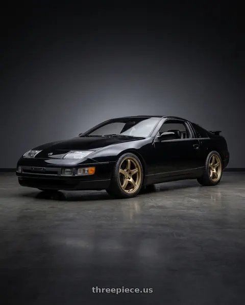 1994 Nissan 300ZX with Gram Lights 57CR 5x120 19x9.5 +35 Almite Gold wheels