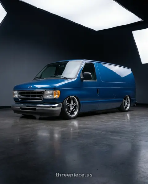 1996 Ford E-150 Econoline Club Wagon with Motegi MR107 D5S 5X112 16X7 +45 GLOSS BLACK MACHINED wheels