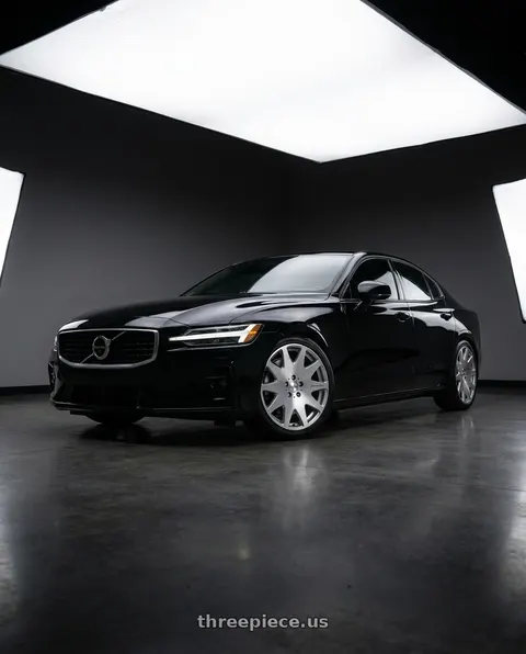 2020 Volvo S60 T6 R-Design with MRR HR3 5x108 19x8.5  +35 Silver Machine Face wheels