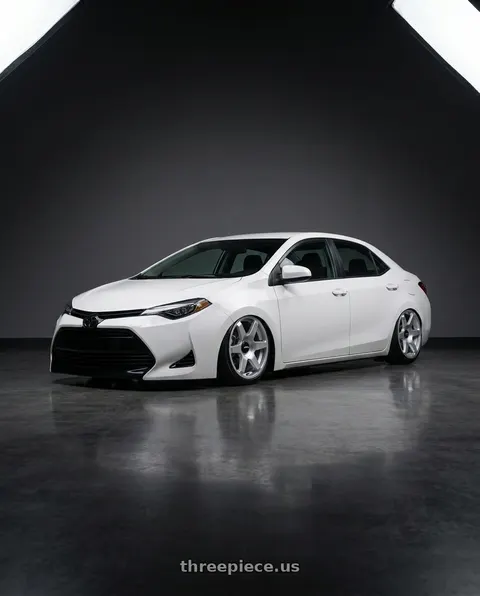 2018 Toyota Corolla with Rotiform 1PC R114 SIX 5X100/5X112 19X8.5 +35 GLOSS SILVER wheels
