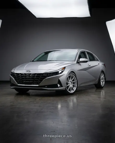 2021 Hyundai Elantra Limited with Aodhan AH09 5x114.3 18x8.5 +35 Gloss Silver Machined Face wheels