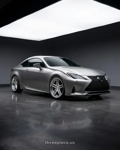 2020 Lexus RC300 with Work Gnosis Gr205 5x108 21x11+0 W Disk Brush Silver Clear wheels