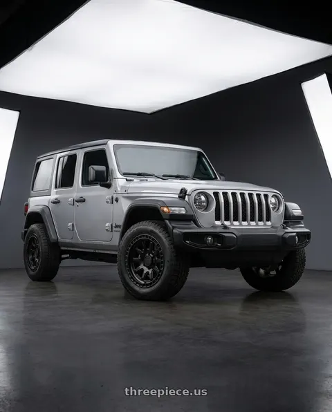 2021 Jeep Wrangler Sport with Black Rhino CALICO 5X127 17X8.5 +34 MATTE BLACK wheels