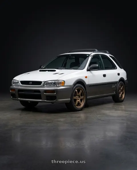 1997 Subaru Impreza Outback with KATANA RACING KR08 5x100 17x7.5 +40 Matte Bronze wheels
