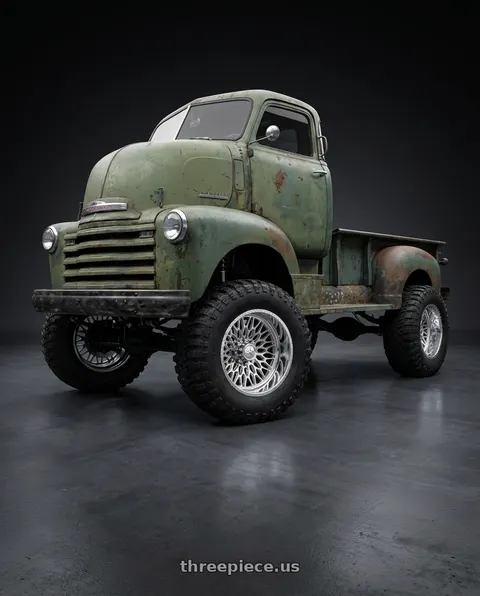 1946 Chevrolet COE Truck with American Force CKH46 FLARE CC 6x135 30x16 -112 Polished wheels