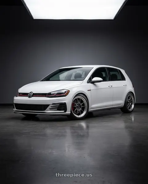 2021 Volkswagen GTI with Konig Hypergram 5x112 18x8.5+43 Metallic Carbon w/ Machined Lip wheels