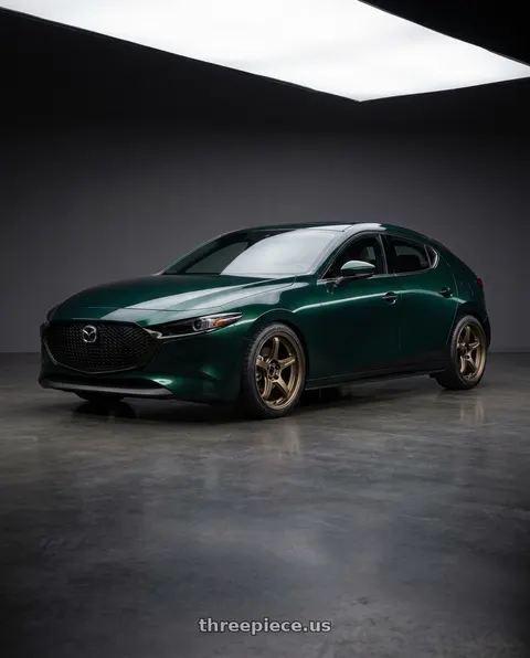 2026 Mazda 3 with Work T5R 2P 5x114.3 18x8.5 +38 Matte Bronze wheels