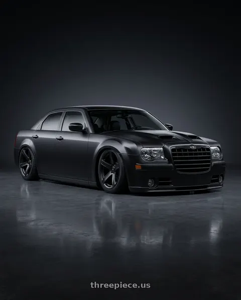 2007 Chrysler 300 with Voxx Replica Hellcat 2 5x115 20x10.5+25 Matte Black wheels