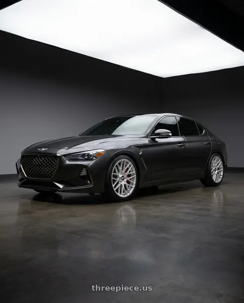 2019 Genesis G70 with Rotiform 1PC R140 RSE BLANK 17X8 +40 GLOSS SILVER wheels