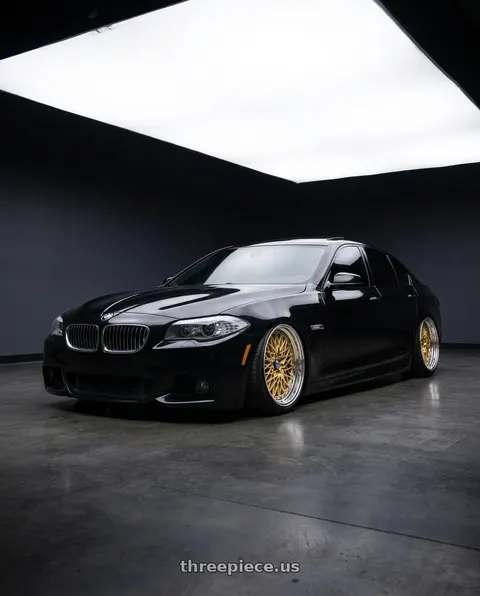 2013 BMW 550i with SSR Formula MESH 5x108 19X12.5+-3 MD Disk Fm Gold wheels