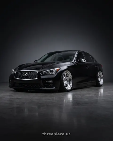 2014 INFINITI Q50 with Work Meister S1 3P 5x114.3 19x8+38 L Disk Bright Buff Finish wheels