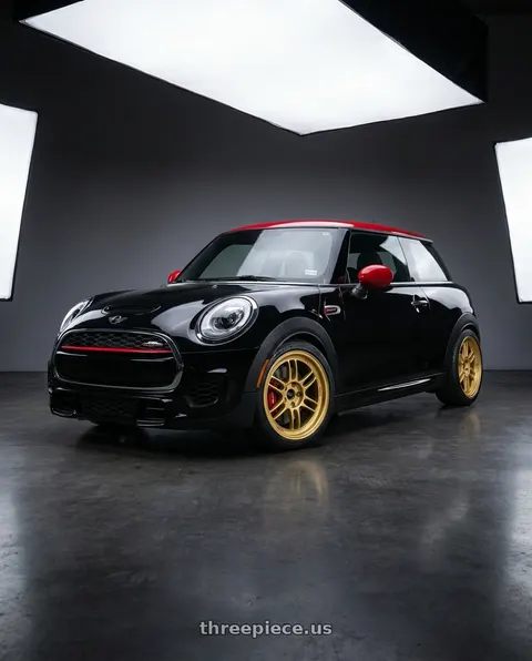 2017 Mini Cooper John Cooper Works with Enkei RPF1 5x100 18x8+45 Gold wheels