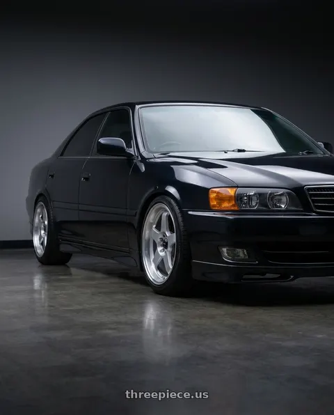 1998 toyota chaser with Vors SP1 5x100/5x114.3 17x8  +35 Silver Machine Face Lip wheels