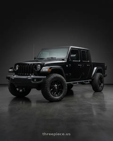 2021 Jeep Gladiator with Fuel 1PC D575 COUPLER 5X114.3/5X127 20X10 -12 GLOSS BLACK wheels