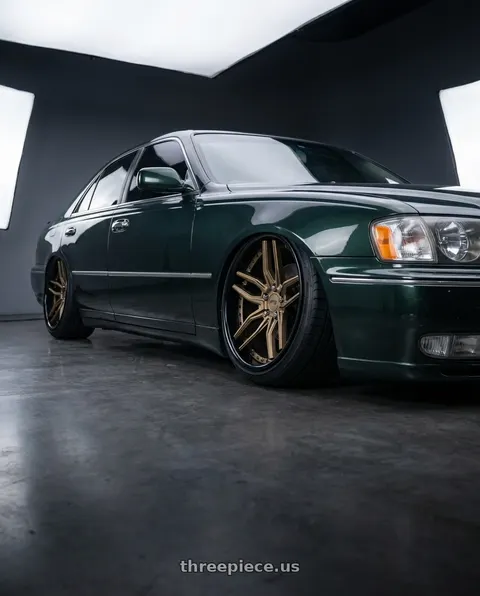 2000 INFINITI Q45 with Niche 1PC M195 METHOS 5X120 19X9.5 +35 MATTE BRONZE BLACK BEAD RING wheels