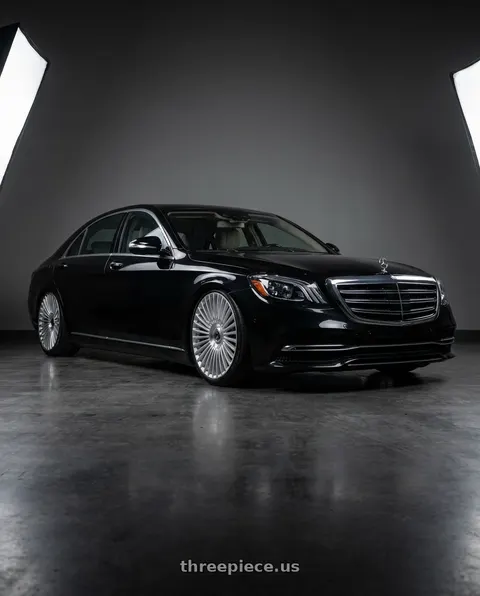 2018 Mercedes-Benz S450 with DOLCE LUXURY TRENTO 6x135/6x139.7 24x10 +35 Glossy Silver Brush Face wheels