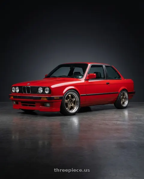 1991 BMW 318is with Work Meister S1 2P 4x100 15x7.5+38 A Disk Titanium Gold wheels