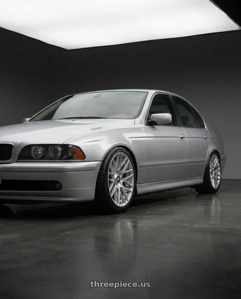 2001 BMW 530i with Rotiform 1PC R140 RSE 5X112/5X120 18X8.5 +35 GLOSS SILVER wheels