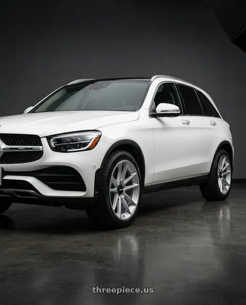 2022 Mercedes-Benz GLC300 with Rotiform 1PC R192 BTL 5X120 21X10.5 +15 GLOSS SILVER WITH MACHINED FACE wheels