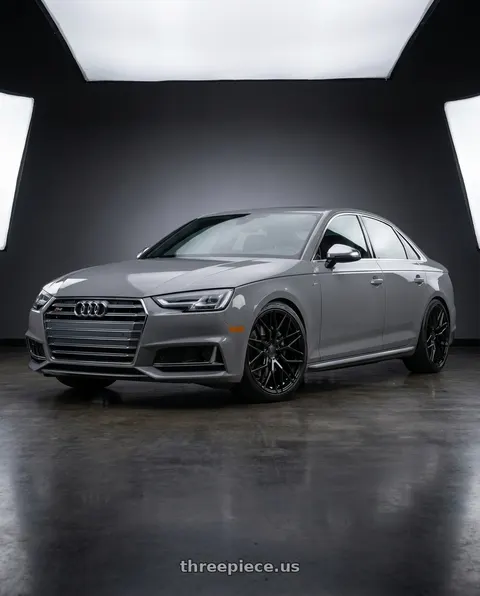 2023 Audi S4 with Avant Garde Wheels M520R 5X112 19x8.5 +35 Gloss Black wheels