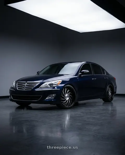 2012 Hyundai Genesis with Azara AZX-101 5x100/5x114.3 18x8 +35 Gloss Black & Machined wheels