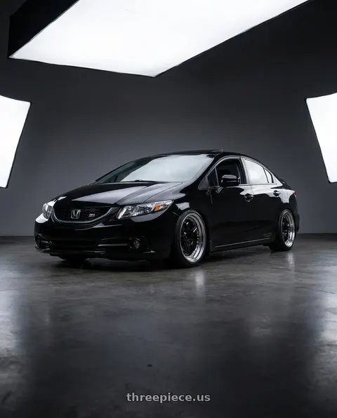 2015 Honda Civic Si with Work Meister S1 3P 5x114.3 18x8+35 A Disk Black wheels