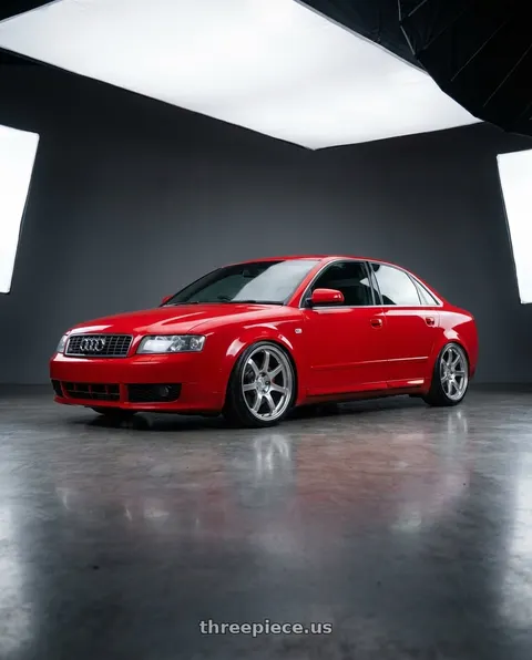 2004 Audi S4 with Gram Lights 57DR 5x114.3 19x9.5 +25 GRACE SILVER wheels
