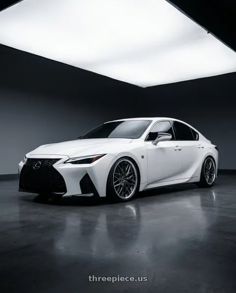2022 Lexus IS300 with Work Schwert Quell 5x114.3 20x9.5+45 O Disk Brilliant Silver Black wheels