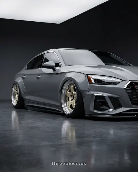 2023 Audi A5 Sportback Premium Plus with Work Meister S1 3P 5x112 18x8.5+11 O Disk Bright Buff Finish wheels