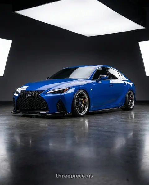 2021 Lexus IS350 F Sport with Work Emotion Zr10 5x114.3 19x8.5 +38 Glim Black Diamond Rim cut wheels