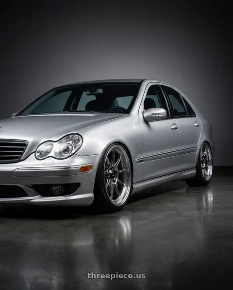 2006 Mercedes-Benz C55 AMG with Konig Countergram 5x112 19x11+40 Hyper Chrome / Machined Lip wheels