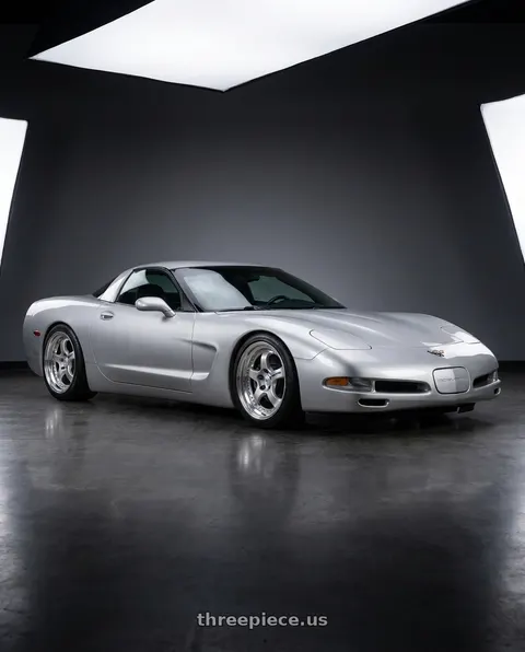 2000 Chevrolet Corvette with Work Meister S1 3P 5x120.65 19x10+55 O Disk Silver wheels