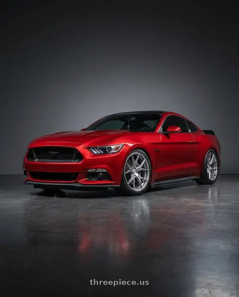 2017 Ford Mustang GT Premium with Rohana RFX5 5x114.3 19x11+28 Brushed Titanium wheels
