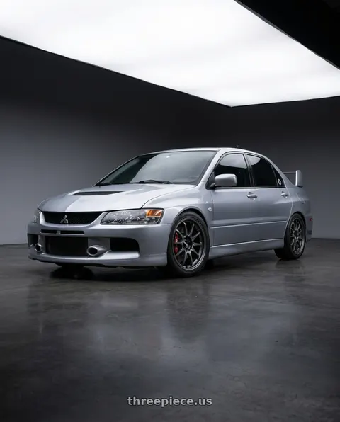 2005 Mitsubishi Lancer Evolution with Volk Racing CE28N-PLUS M-SPEC 5x112 18x9 +38 BLAST GUNMETAL wheels