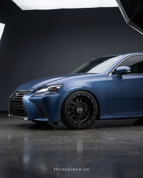 2014 Lexus GS with XD Powersports XS128 MACHETE 4X110 14X7 -47 SATIN BLACK wheels