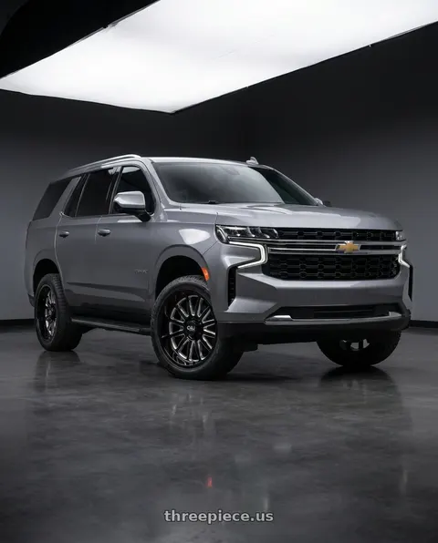 2021 Chevrolet Tahoe LS with Cali Off-Road Summit 9110 6x139.7 22x10+0 Gloss Black/Milled Spokes wheels