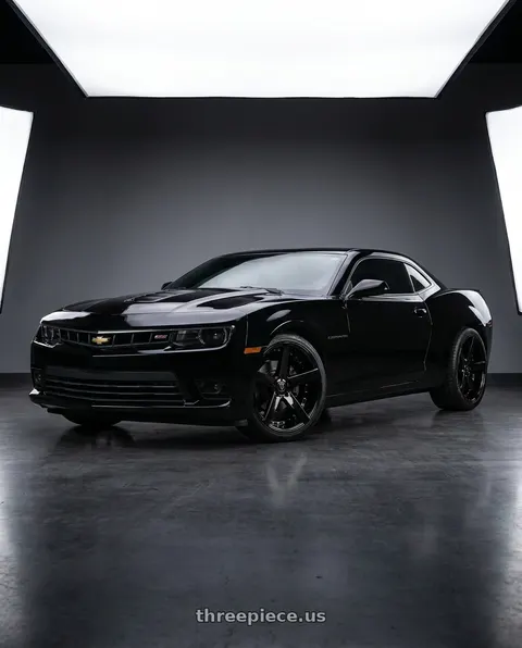 2015 Chevrolet Camaro SS with MARQUEE WHEELS M3226 5x120 20x10.5+38 BLACK - GLOSSY BLACK wheels