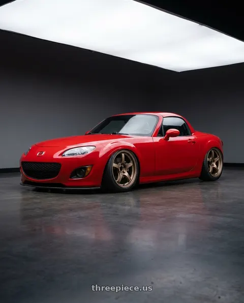 2012 Mazda MX-5 Miata with Gram Lights 57CR 5x114.3 17x9+38 Bronze II wheels