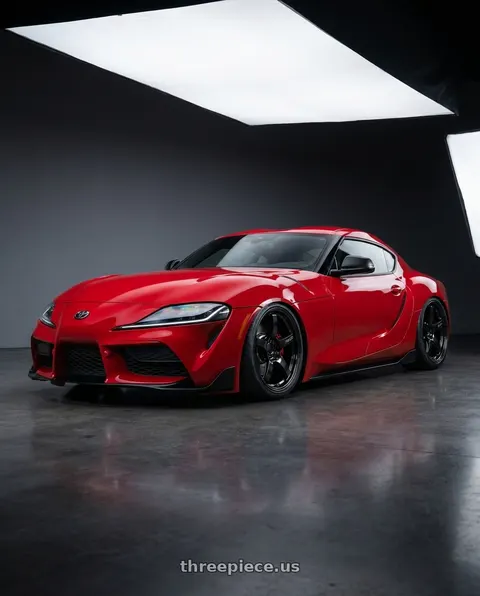 2023 Toyota GR Supra with Gram Lights 57CR 5x112 19x10.5+35 Glossy Black wheels