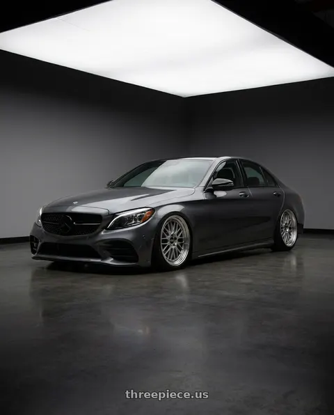 2021 Mercedes-Benz C300 with BBS LM 5x112 19x9.0+42 Diamond Silver wheels