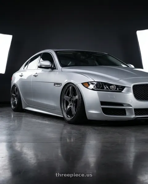 2017 Jaguar XE Premium with Gram Lights 57CR 5x114.3 19x9.5 +35 GLOSSY GRAY wheels