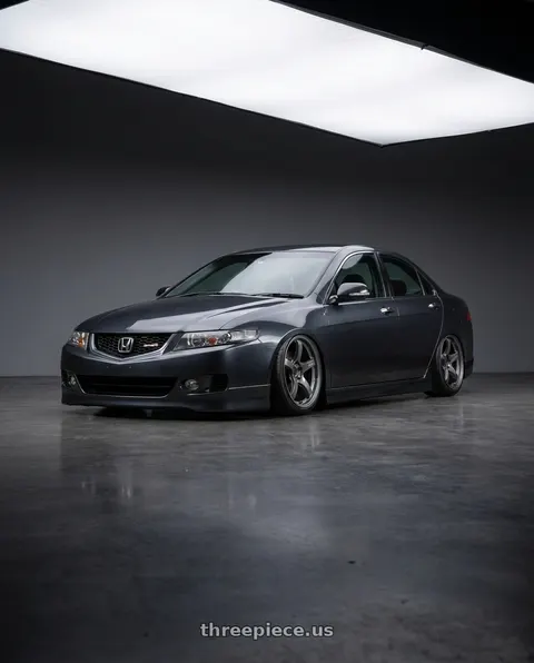 2004 Honda Accord with Gram Lights 57CR 5x114.3 18x9.5 +22 GLOSSY GRAY wheels