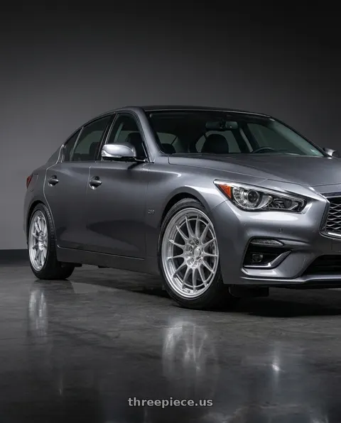 2021 INFINITI Q50 with Enkei NT03+M 5x114.3 18x9.5+40 Silver wheels