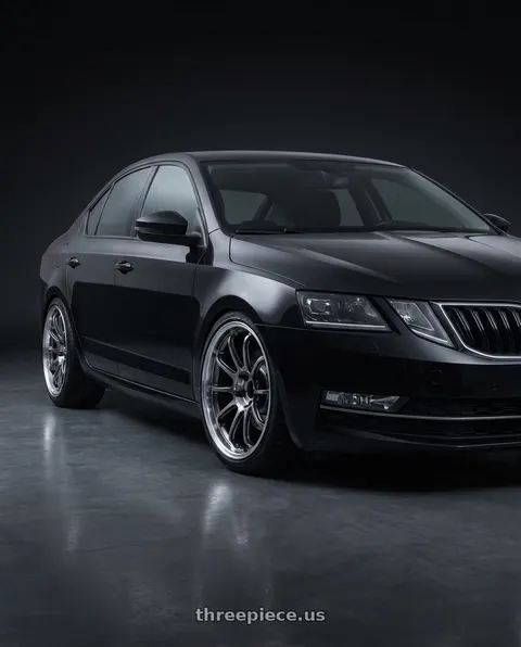 2017 skoda Octavia with Advan Racing RZ-DF2 5x114.3 19x8.5 +37 DIAMOND CUT & HYPER PLATINUM BLACK wheels