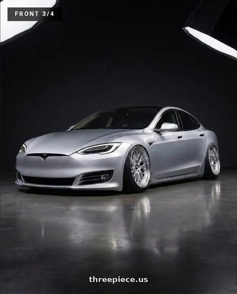 2018 Tesla Model S with ESR Wheels RF2 5x120 19x9.5 +35 Chrome wheels