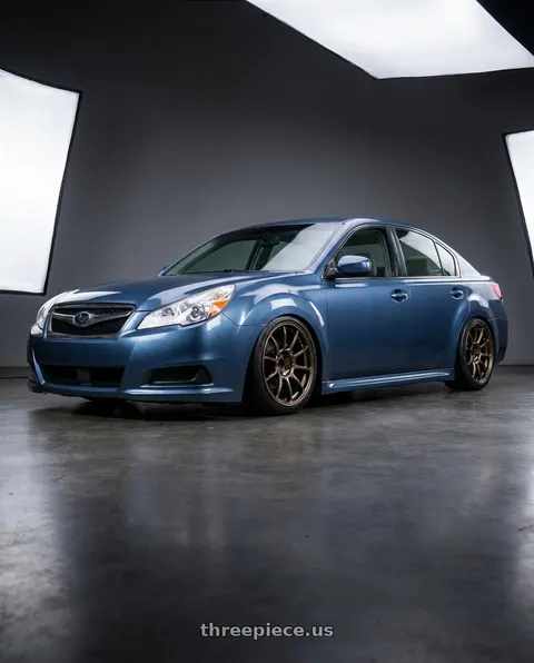 2014 Subaru Legacy with Volk Racing ZE40 5x100 18x8.5+45 Shining Bronze Metal wheels