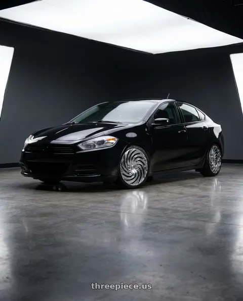 2013 Dodge Dart with Azara AZA-535 5x100/5x114.3 18x8 +35 Nano Chrome wheels