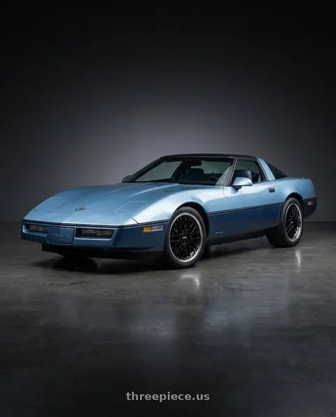 1985 Chevrolet Corvette with Cray MANTA 5X120.65 20X10.5 +65 GLOSS BLACK W/ MIRROR CUT LIP wheels
